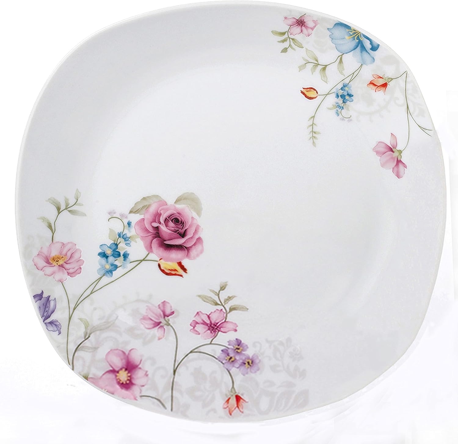 Lorren Home Trends Porcelain 20 Piece Square Dinnerware Set for 4, White R75000