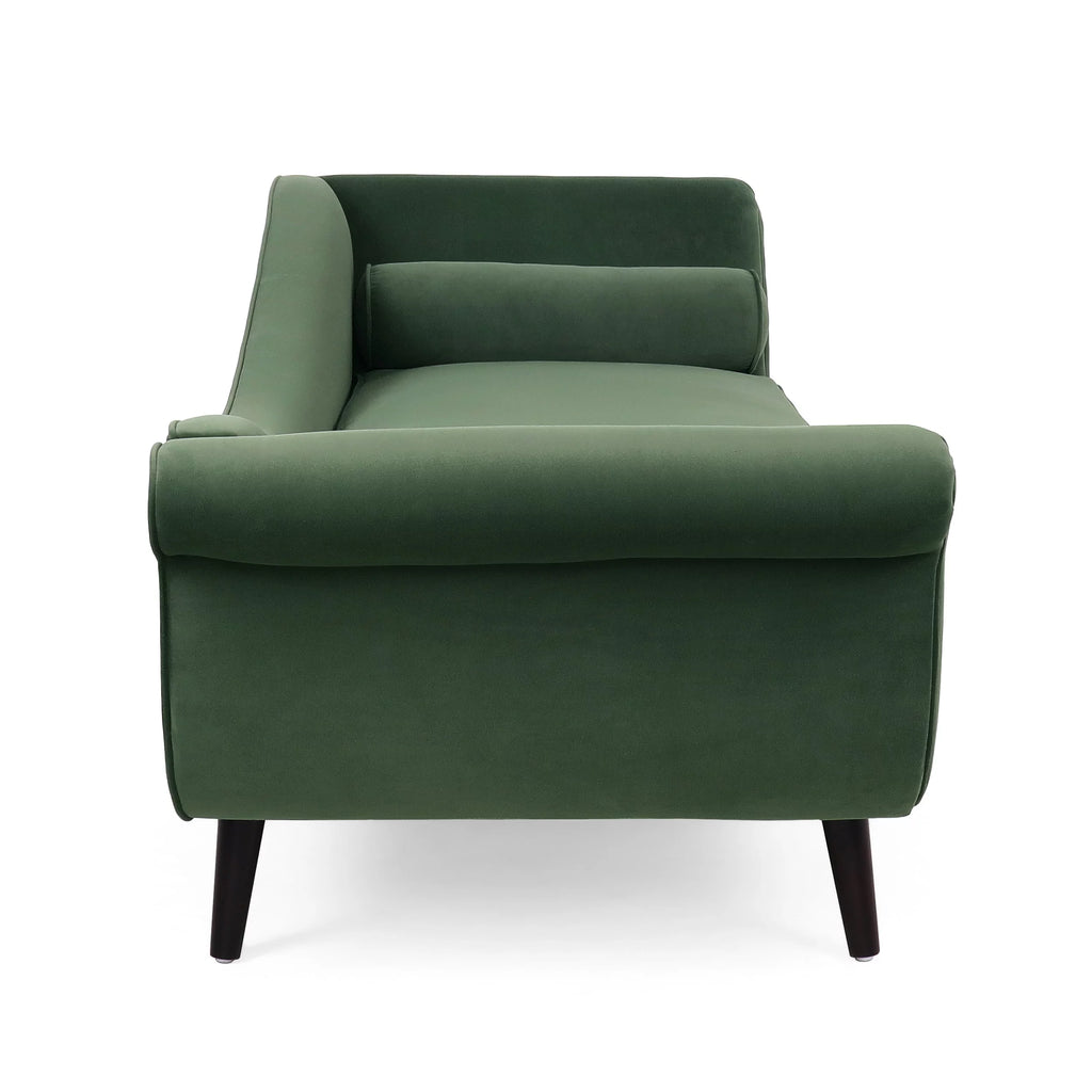 Noble House Xane Indoor Fabric Chaise Lounge with Bolster Pillow, Sage Green L7841