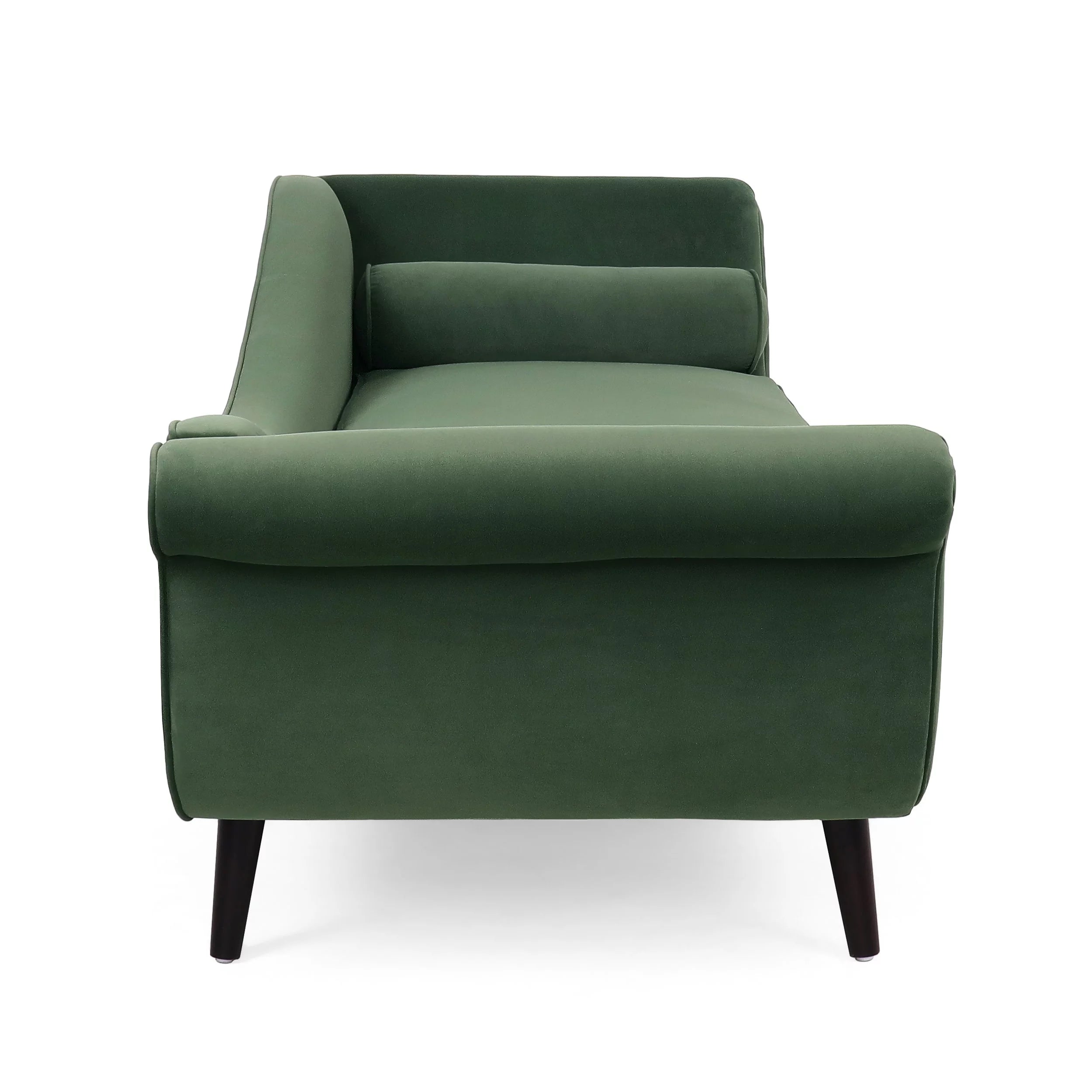 Noble House Xane Indoor Fabric Chaise Lounge with Bolster Pillow, Sage Green L7841