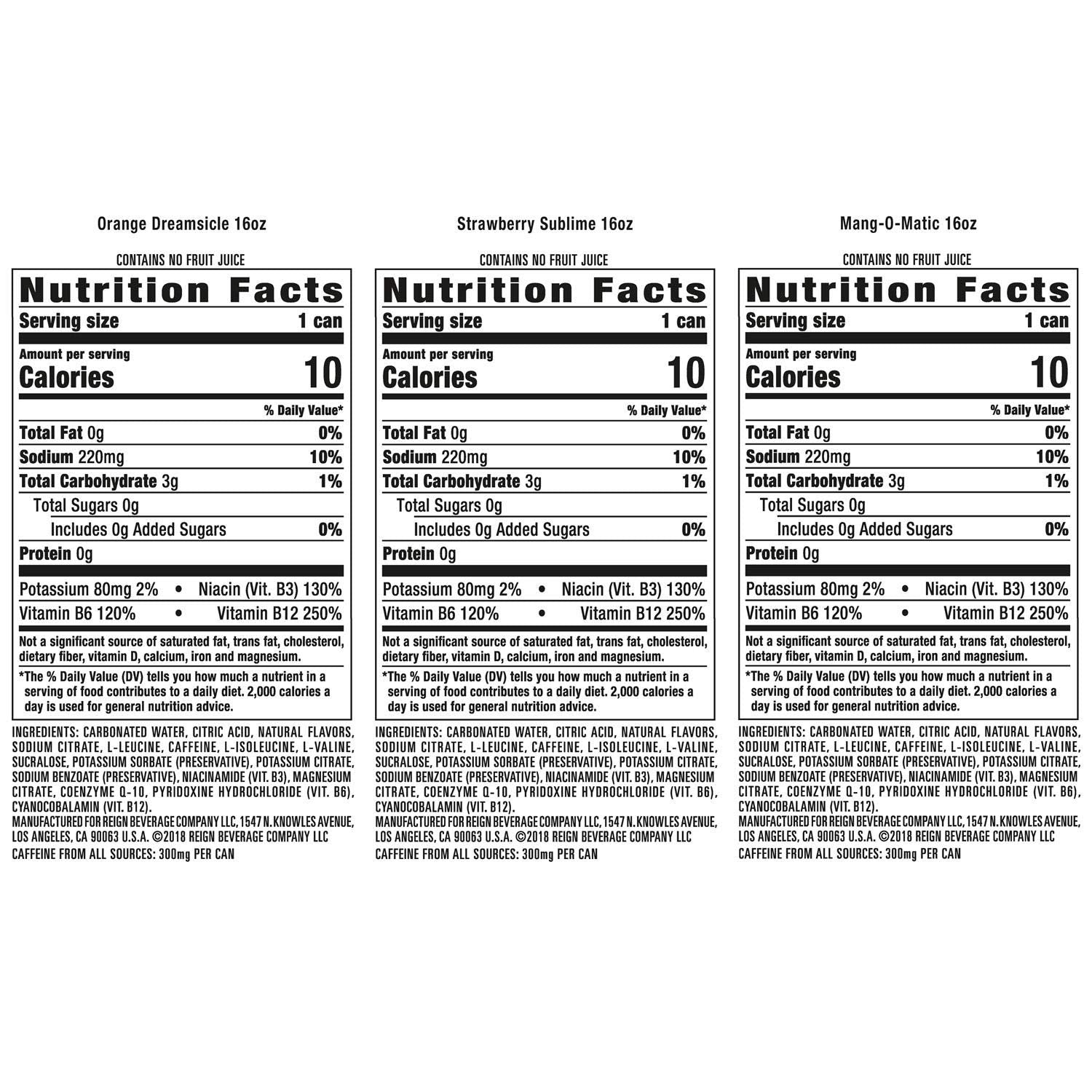 Monster Reign Total Body Fuel Variety Pack 16 oz Can (24 Pack) F8989