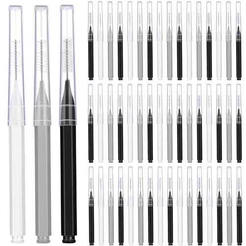 Patelai 50 Pieces Braces Brush for Cleaner Interdental Brush Toothpick Dental Tooth Flossing Head Oral Dental Hygiene Flosser Toothpick Cleaners Tooth Cleaning Tool (Black)