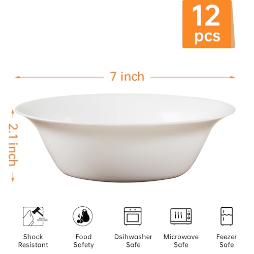 Tempered Glass Soup Bowls Set of 8, 20 oz, Microwave & Dishwasher Safe G58218