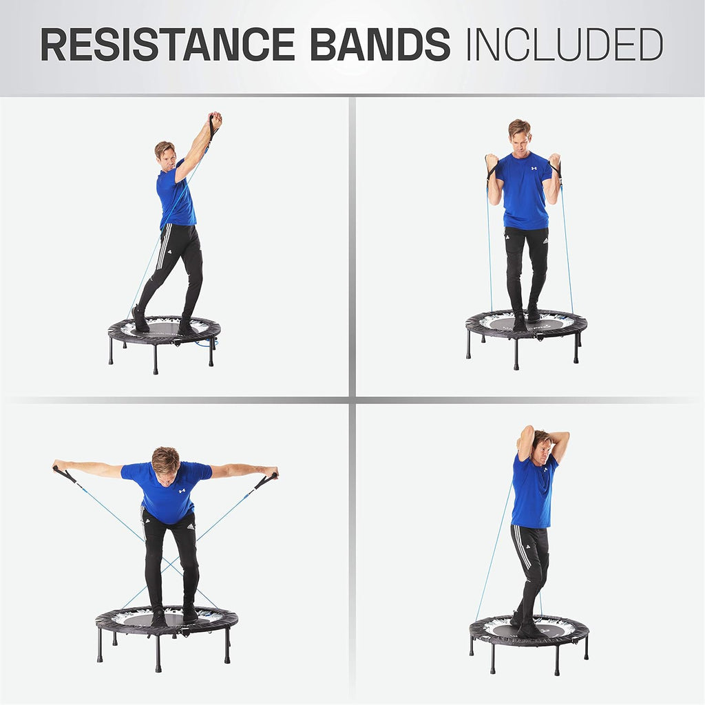 MaXimus PRO Folding Rebounder Indoor Exercise Mini Trampoline for Adults with Bar K4661