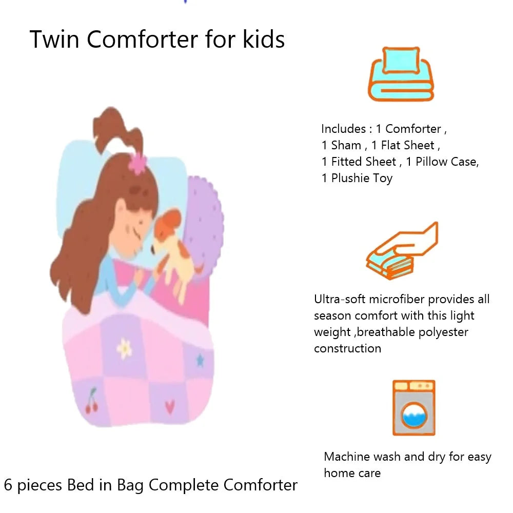 Twin Zebra Pink Comforter and Sheet Set for Kids Teens F297151