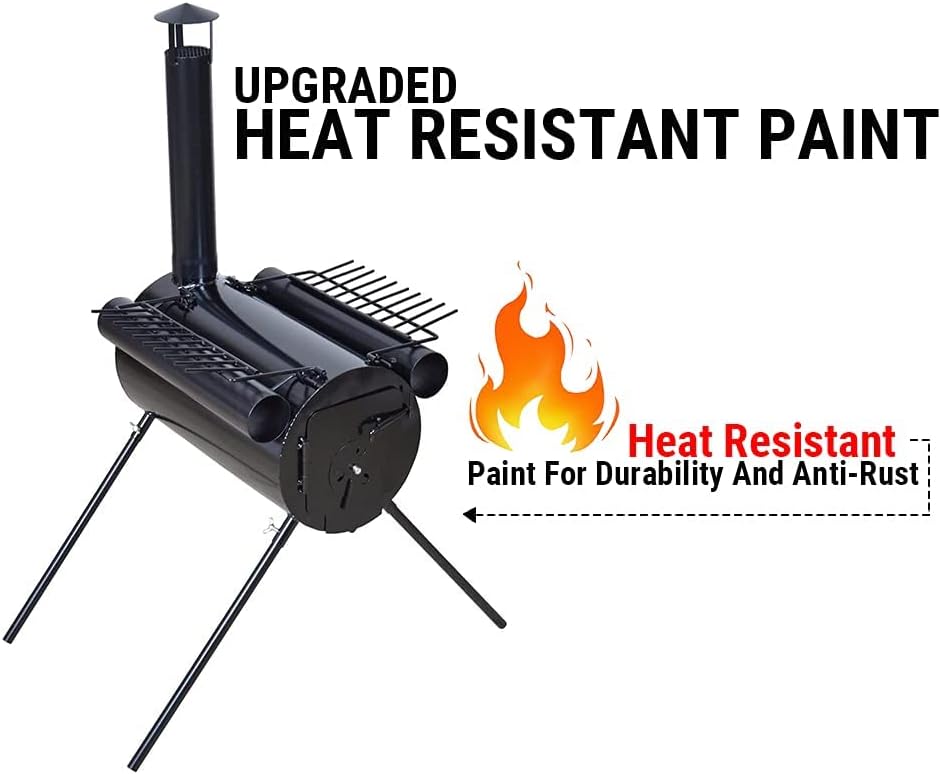 TMS Portable Camping Wood Stove Tent Heater I95802