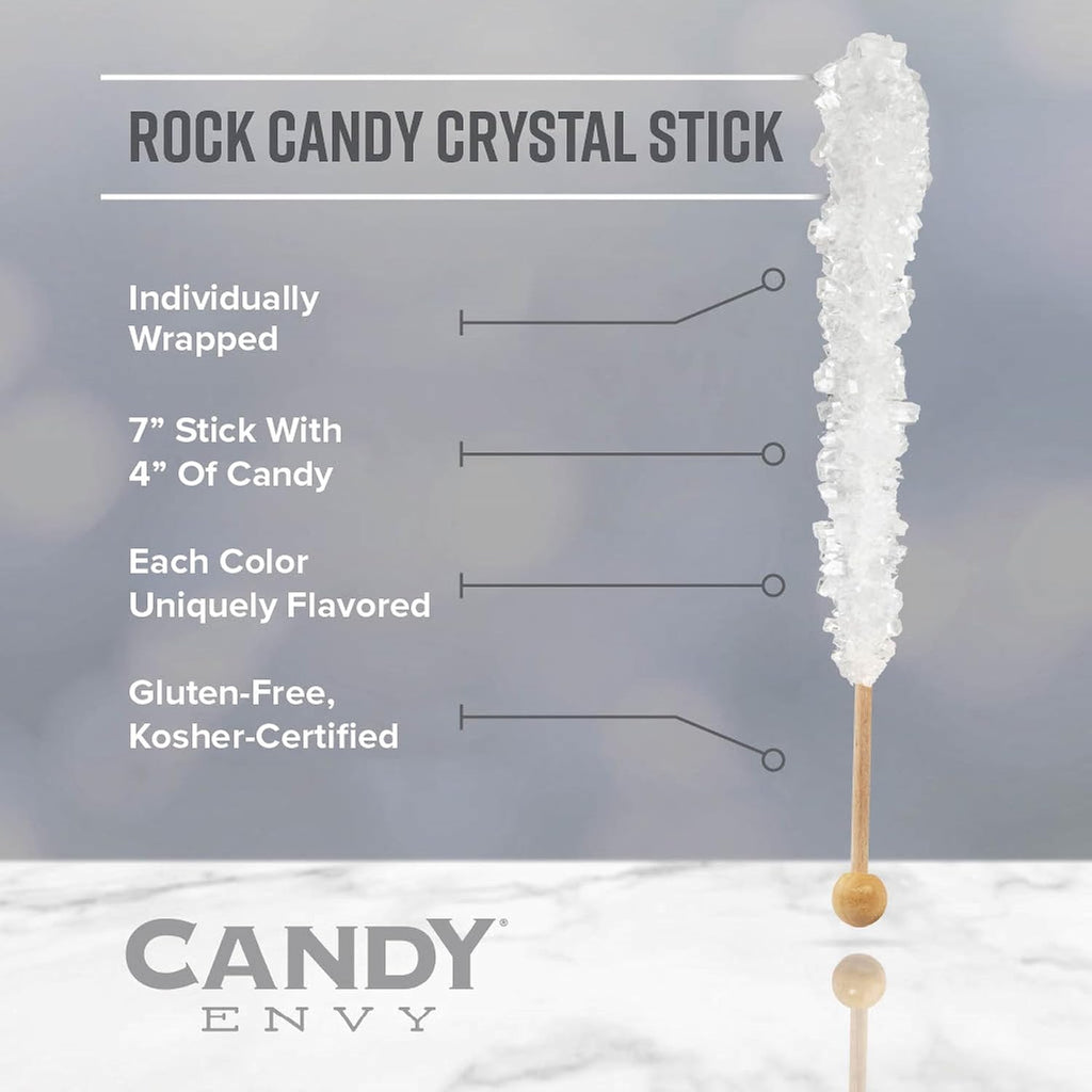 Candy Envy Gold and Red Rock Candy Sugar Sticks, Strawberry Flavored S5258