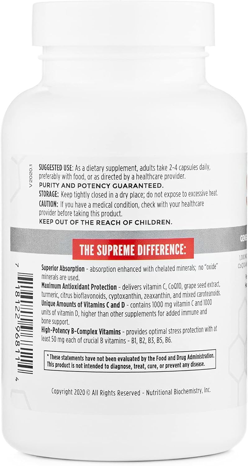 NBI Supreme Daily Multivitamin with Minerals, 120ct Veggie Capsules X73673