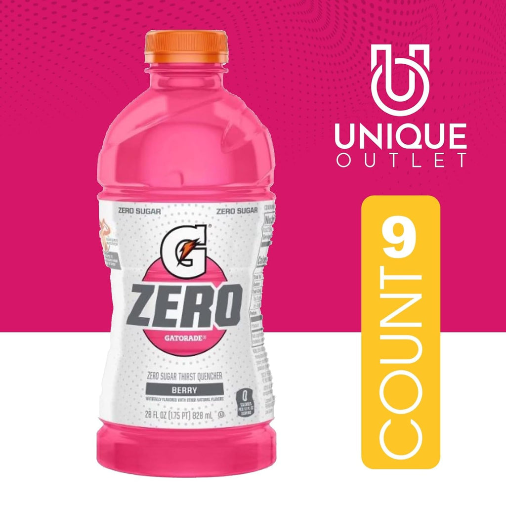Gatorade Zero Berry Thirst Quencher Sports Drink 9-Pack 28 fl oz with Cooling Towel Q200954