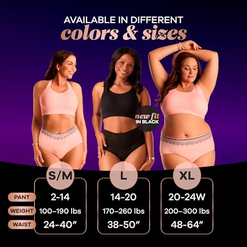 Always Discreet Boutique Incontinence Postpartum Underwear for Women, Maximum Protection, L, Rosy, 44 Count Q83216