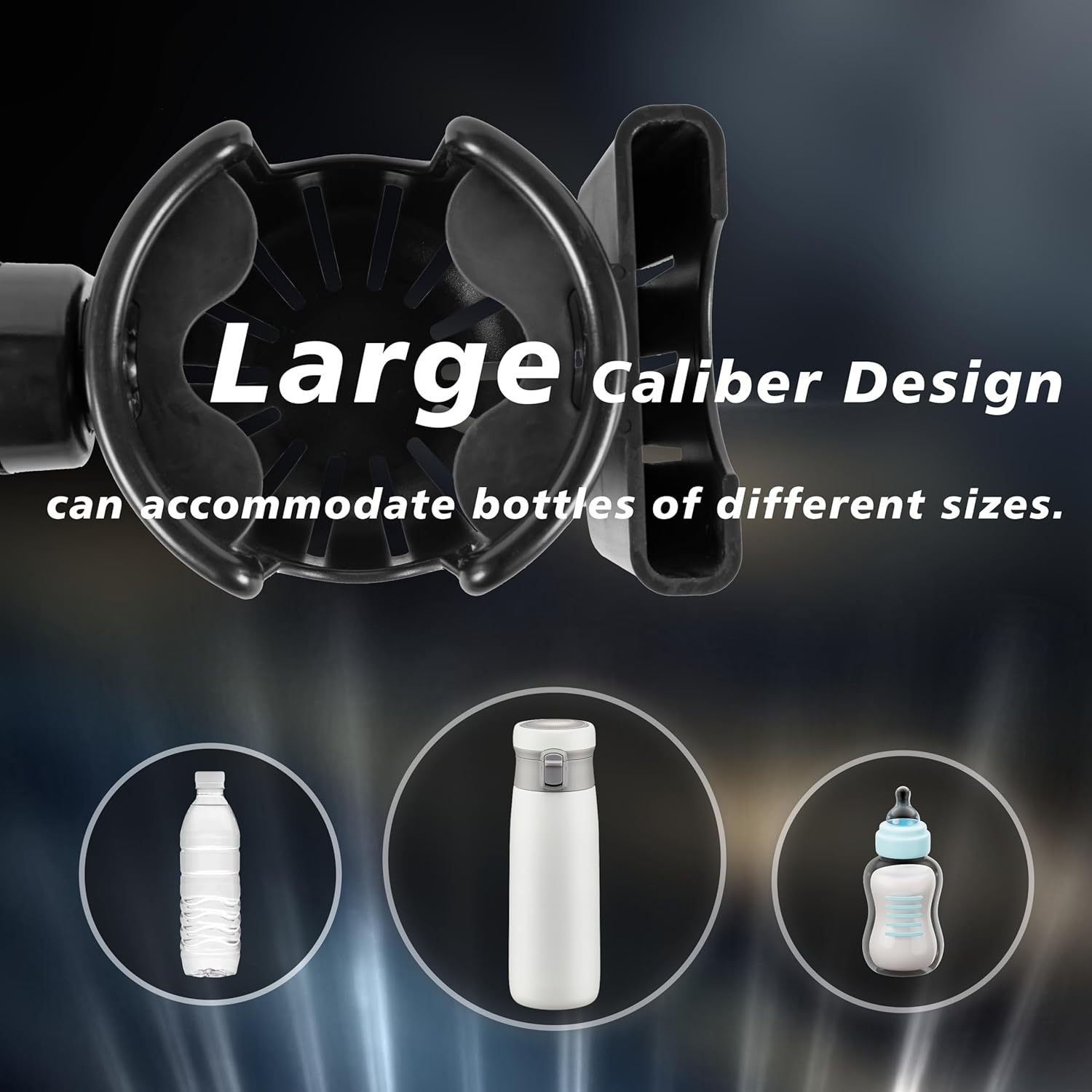 2-Pack Universal Stroller Cup & Phone Holder for Uppababy, Bike, Wheelchair D55809