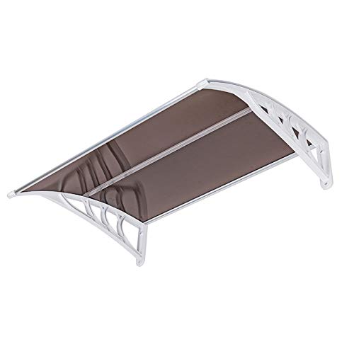 Polycarbonate Window Awning Door Canopy 35" x 40" White & Gray V286084