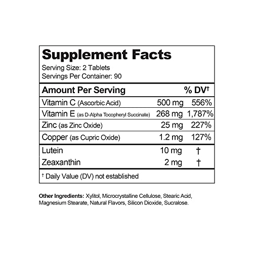 Visual Advantage® Macular Support Chewables – AREDS 2 Vitamins for Healthy Eyes, Tropical Flavor, 60 Count V556