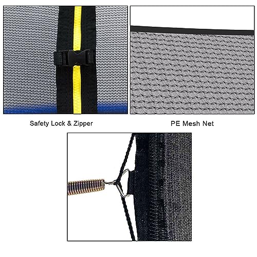 Trampoline Replacement Safety Net for 10-14 ft Round Frames with 8 Curved Poles U31965