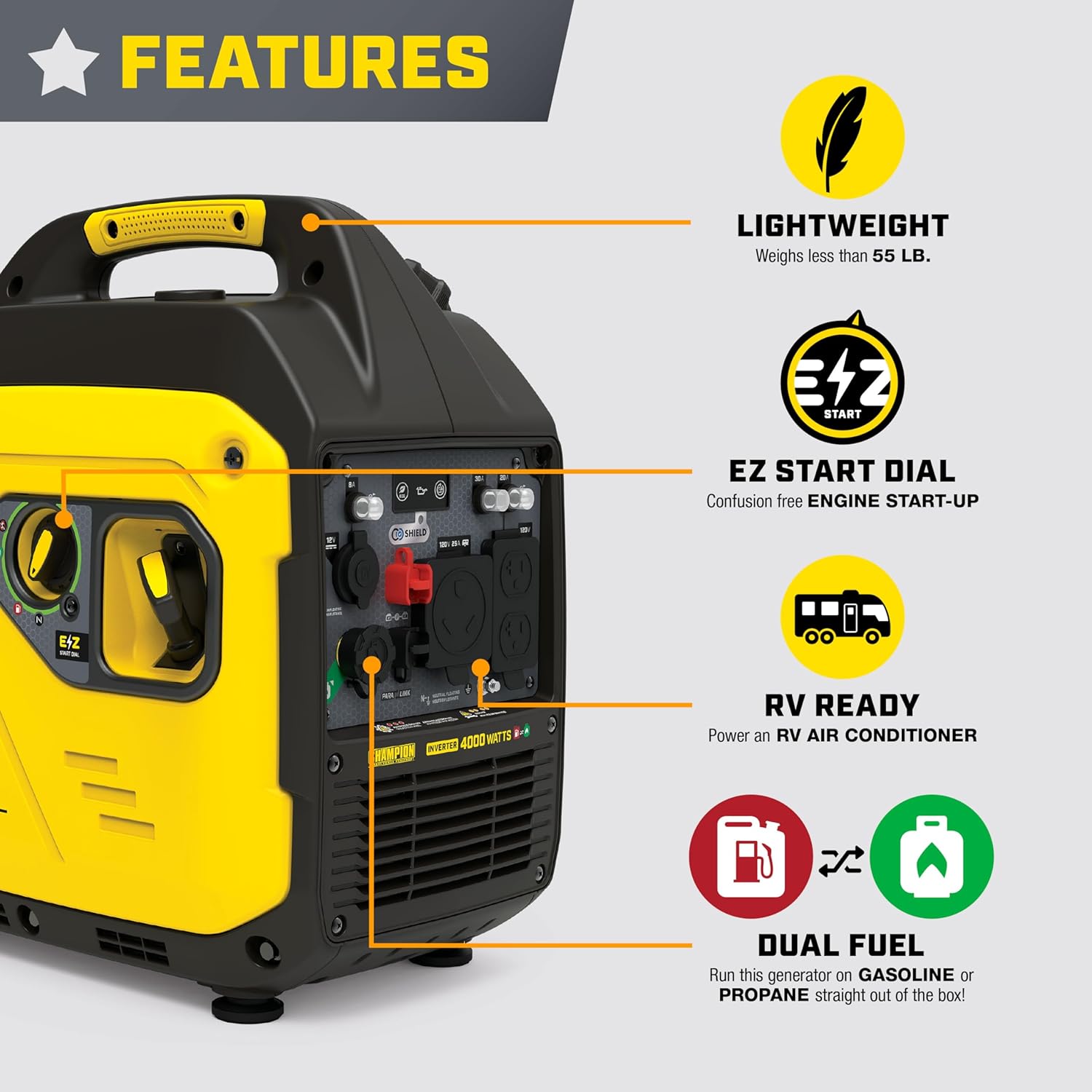 Champion Power Equipment 4000-Watt Dual Fuel Portable Inverter Generator Z9799