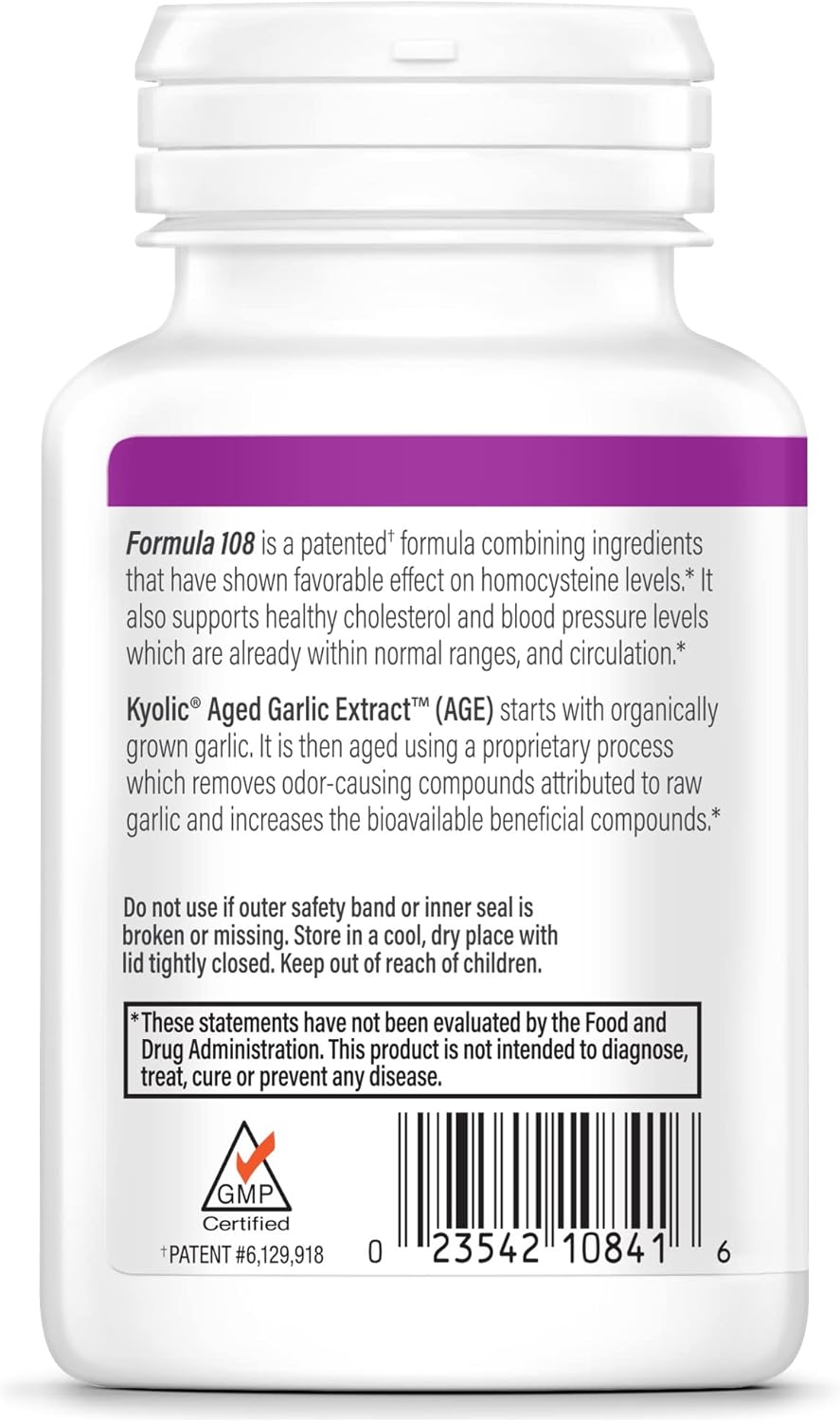 Kyolic Aged Garlic Extract Formula 108, 100 Capsules P8374