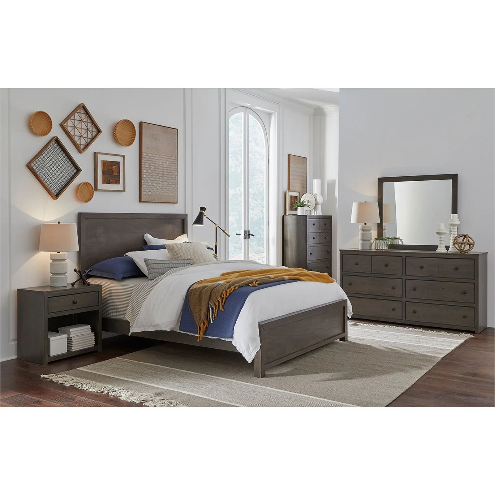 Progressive Furniture Champion 6-Drawer Wood Dresser Stone Brown W843056