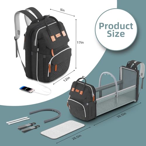 Diaper Bag Backpack with Changing Station, Black N145084