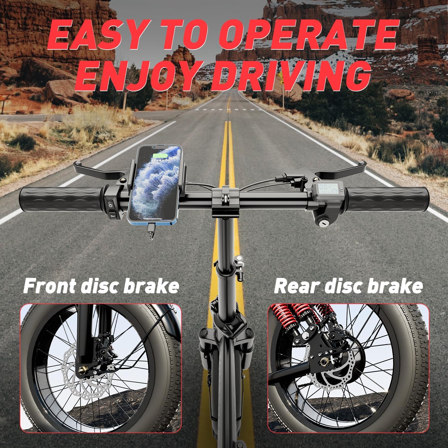 T1 Electric Bike for Adults, 1200W Motor, 40 Miles Range, 16" Tire, Step-Thru A8860