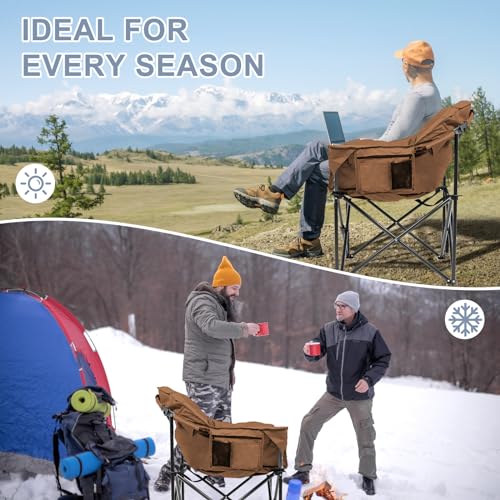 Slsy Heated Camping Chair Oversized, Portable Folding, Supports 500 lbs K363