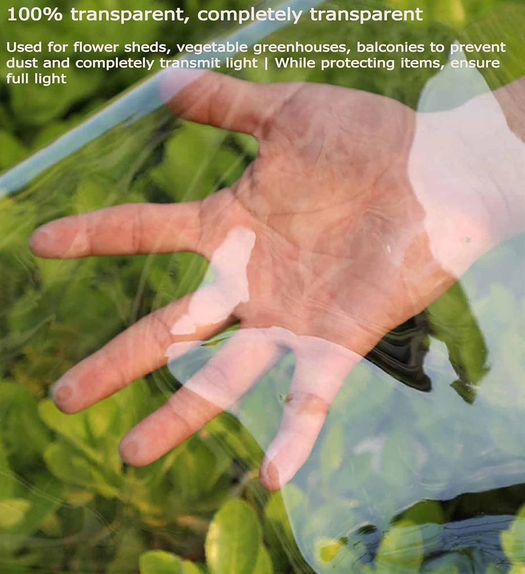 Heavy Duty Waterproof PVC Transparent Tarpaulin Cover 0.35mm Clear Awning Canopy Patio Tent Enclosure 1x3m W1231