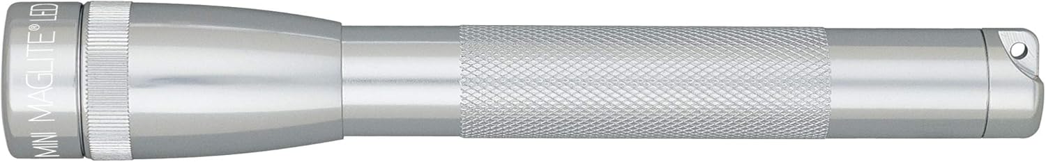 Maglite Mini LED 2-Cell AA Flashlight with Holster, Silver B713