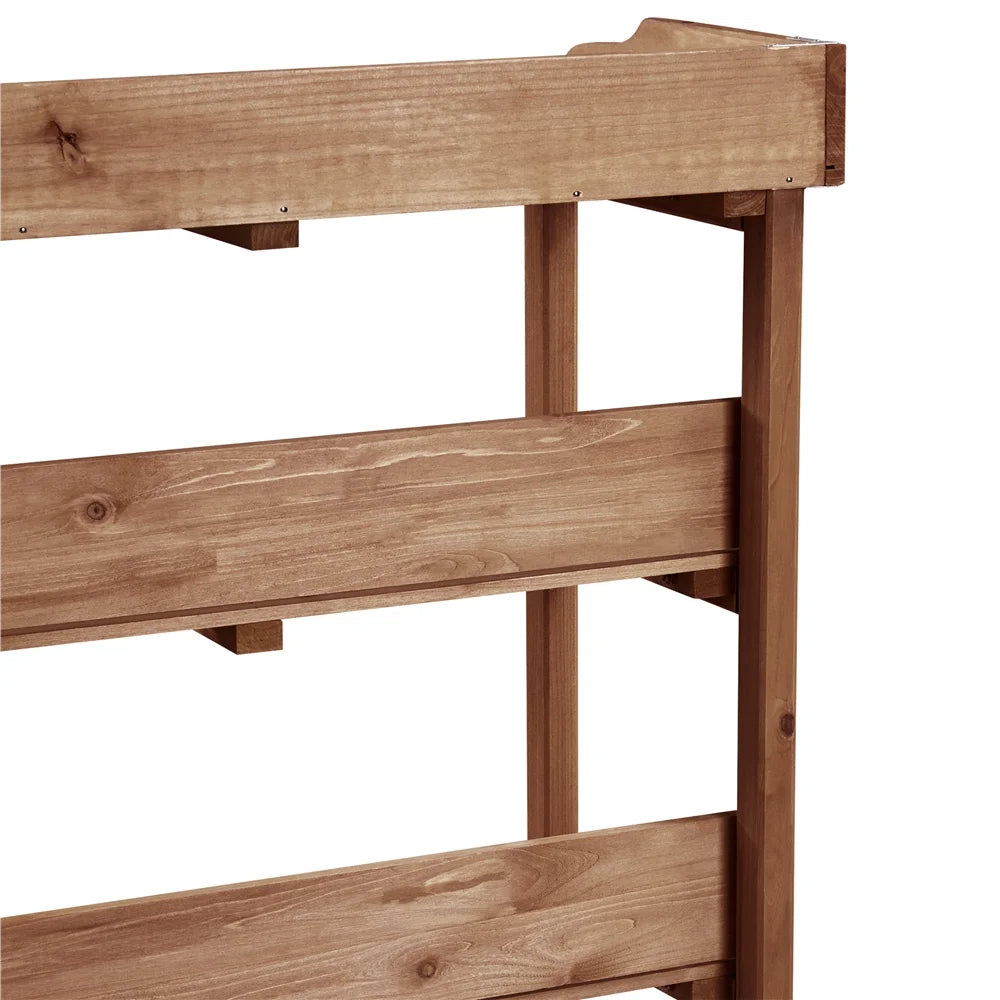 Easyfashion Outdoor Potting Bench Table with Storage Shelf, Brown L604417