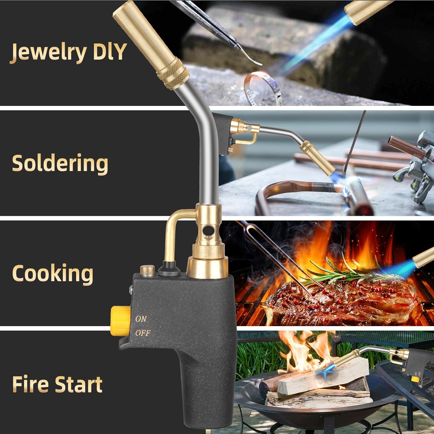 Trigger Start Propane Torch Head with Igniter for Soldering Q50163