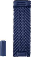 Sleeping Pad for Camping, Inflatable Camping Mats with Pillow and Built-in Foot Pump, Self-Inflating & Compact, Ultralight Air Mattress for Hiking/Tent/Outdoor/Backpacking/Traveling