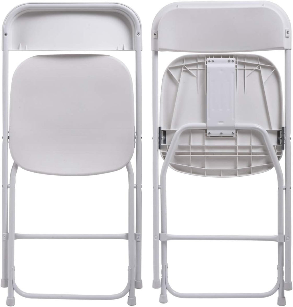 10-Pack Plastic Folding Chair Stackable White for Indoor & Outdoor X39648