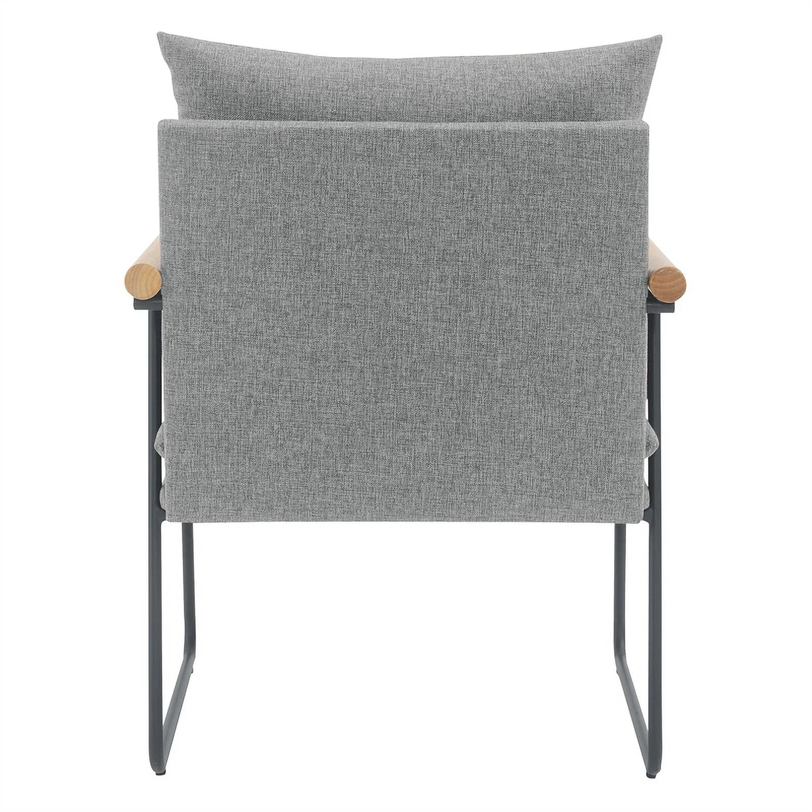 Dutton Armchair Charcoal Fabric Natural Arms Black Sled Base L638
