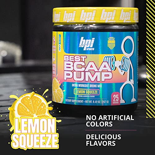 BPI Sports BCAA Pump - BCAA Powder Intra Workout Drink, Lemon Squeeze, 25 Servings O30876