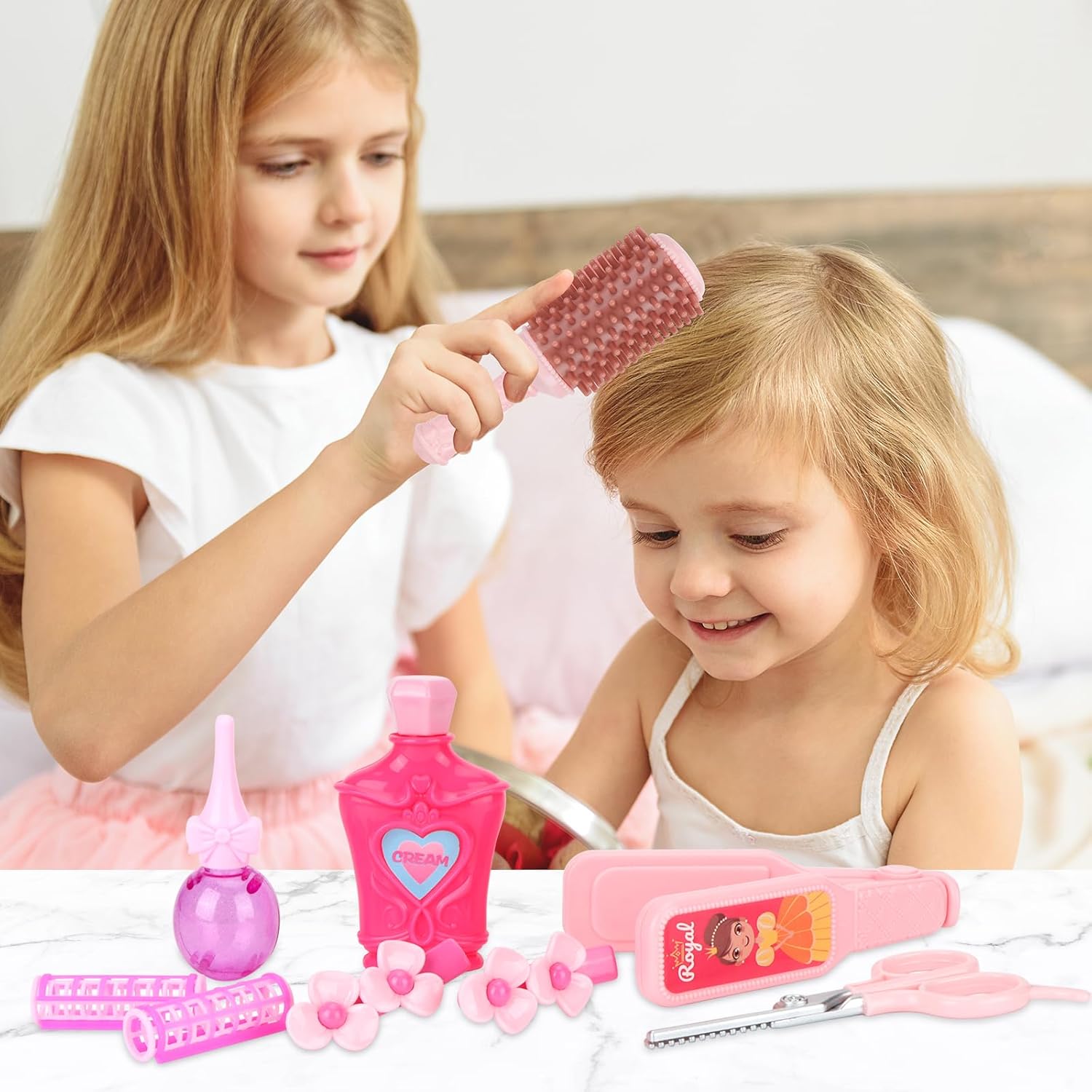 Girls Beauty Salon Set, 27 PCS Pretend Play Hair Styling Toy for Ages 3-9 V463650