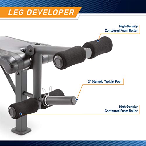 Marcy Olympic Weight Bench with Preacher Curl Pad and Leg Developer K868
