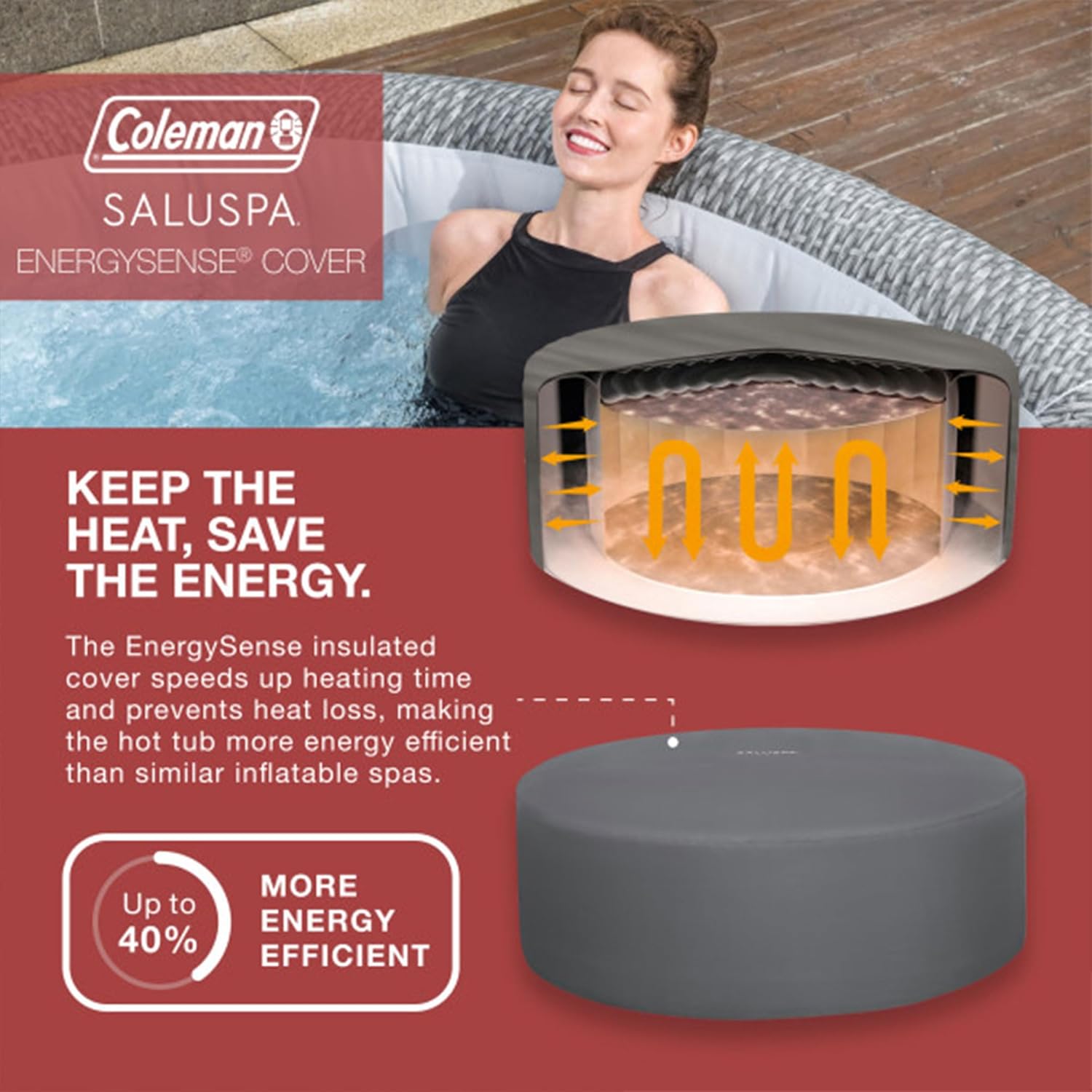 Coleman SaluSpa Sicily 180 Inflatable Hot Tub with Spa Seat and Headrest Pillows M8891