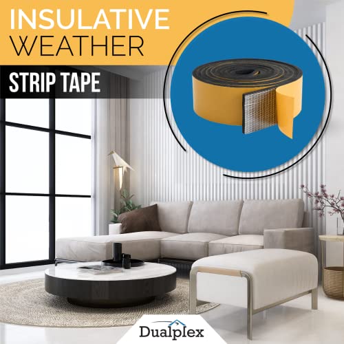 High Density Foam Weather Stripping Door Seal Tape for Door, Window, Air Conditioner, White X843996