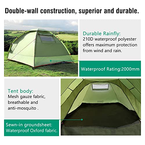 MoKo Emergency Survival Tent, Waterproof 3 Person Dome Camping Tent G778327