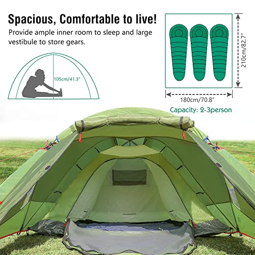 MoKo Emergency Survival Tent, Waterproof 3 Person Dome Camping Tent G778327