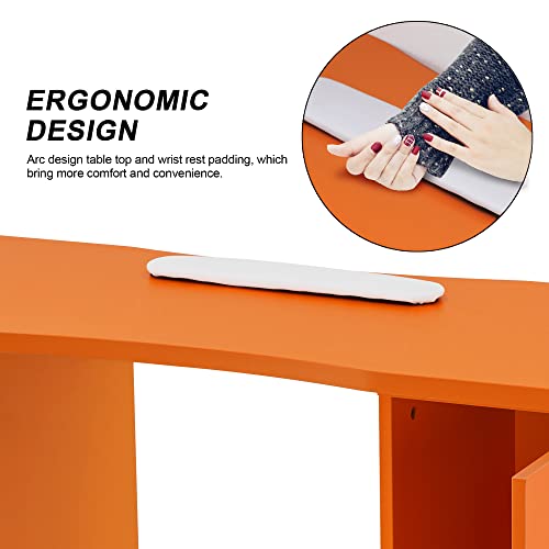 BarberPub Manicure Table with 4 Drawers, Lockable Wheels, White E878354