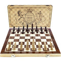 AMEROUS 15 Inches Magnetic Wooden Chess Set with 2 Extra Queens/Folding Board/Chess Pieces Storage Slots/Instructions, Portable Travel Chess Game for Beginner/Classic Board Game