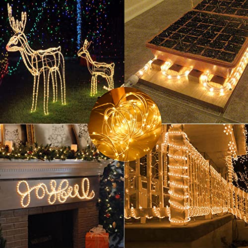 Solar Rope Lights Outdoor Waterproof 39FT 100LED Clear PVC Tube Fairy Lights E491