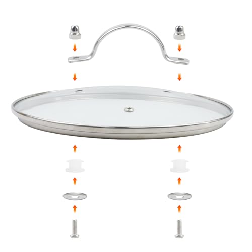 Antrader Tempered Glass Lid 9.5 Inch for Skillet Frying Pan Pot M306