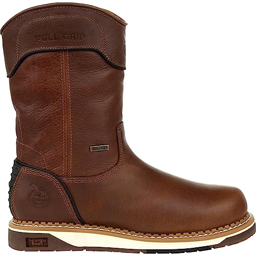 Georgia Boot Men's Brown Amp Lt Wedge Waterproof Pull-on Industrial Boot W522