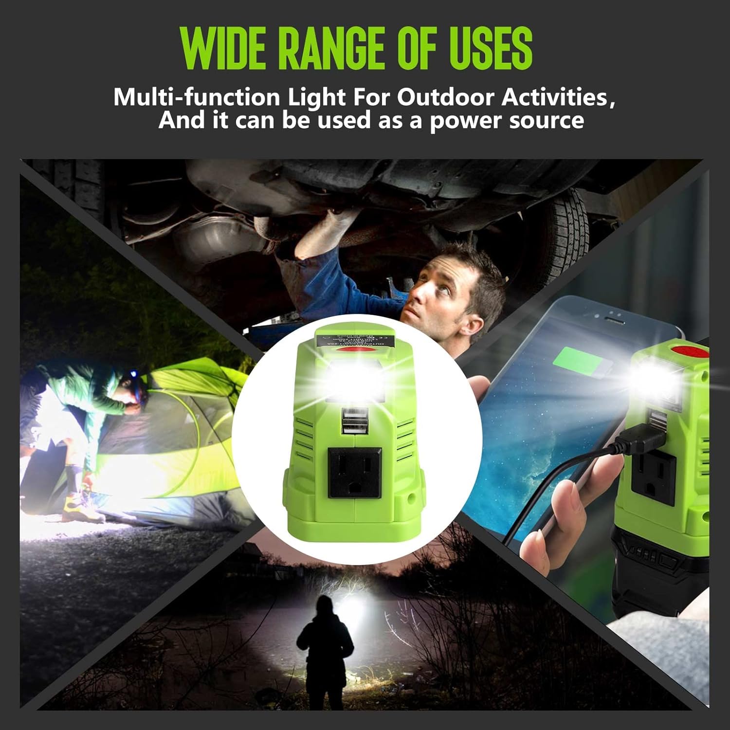 Ryobi 18V Battery Powered Inverter Generator 150W, 110V AC Output with USB Charger F2579