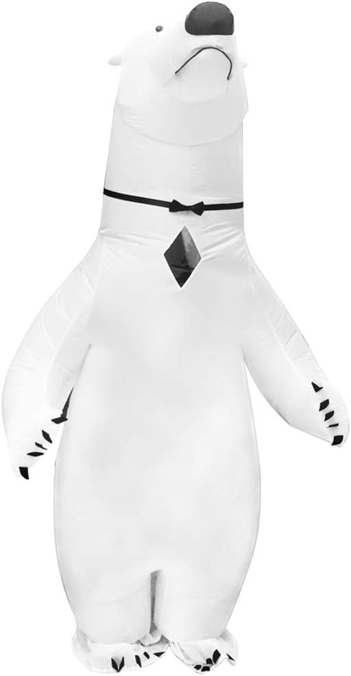 Inflatable White Polar Bear Costume for Adults Cosplay Party O7133