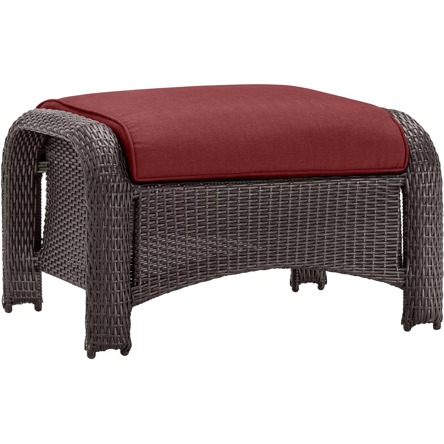 Hanover Strathmere 6-Piece Wicker Outdoor Conversation Set, Crimson Red P6254