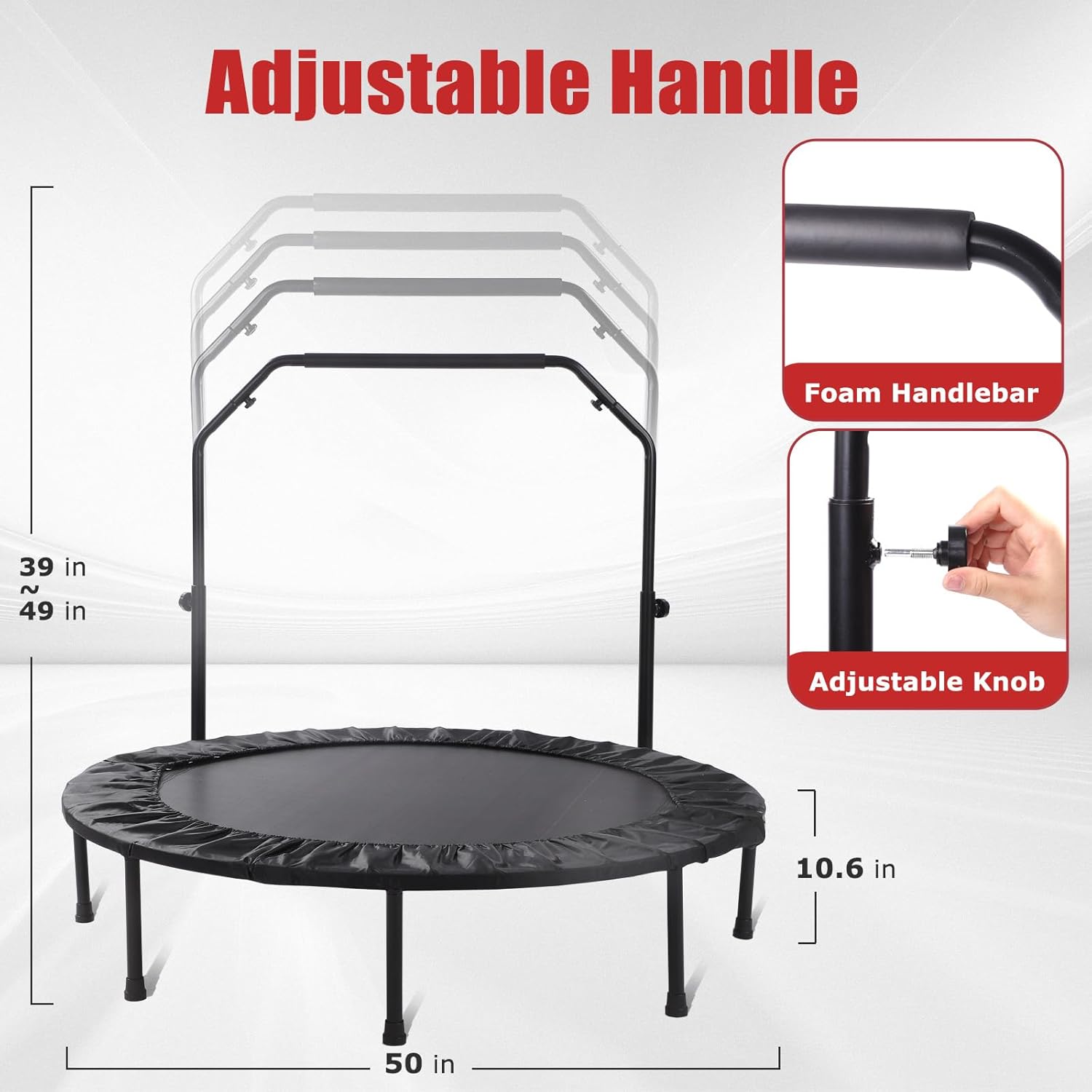 Foldable Mini Exercise Trampoline for Adults, 40/50 Inch X2764