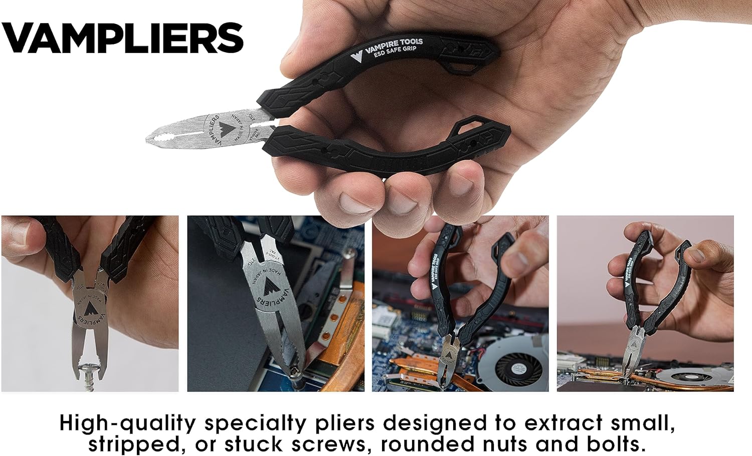 VAMPLIERS 4-Piece Screw Extractor Pliers Tool Set, High Carbon Steel, Made in Japan Y223