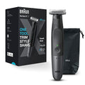 Braun Series XT5 5300, Hybrid Electric Mens Trimmer for Face & Body, Beard Trimmer & Body Shaver, with Protective SkinSecure and Two-Way Comb & Flex Head for Quick Grooming, Waterproof,
