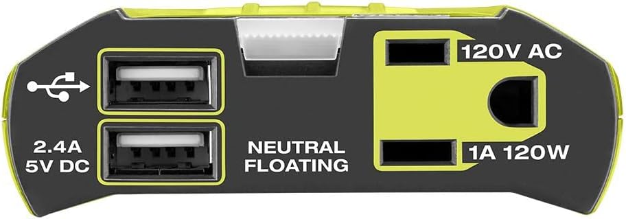 RYOBI 18V ONE+ 120 Watt Automotive Power Inverter RYI120AVNM O363