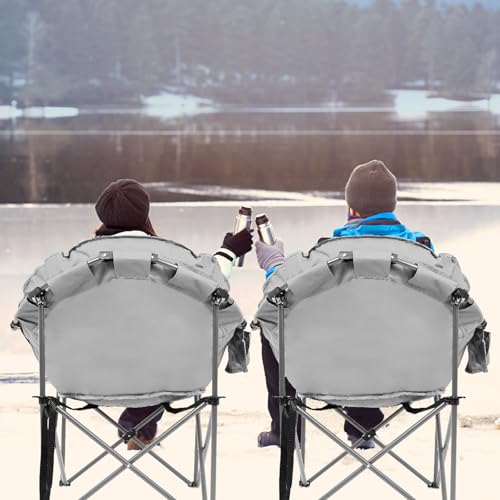 DoCred Heated Camping Chair - Folding Portable for Outdoor Sports, Supports 500 Lbs V8467